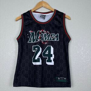 Srelix Kobe Bryant Womens Medium 24 Black Mamba Basketball Jersey Streetwear